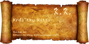 Krátky Kitti névjegykártya