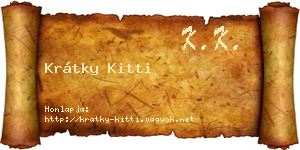Krátky Kitti névjegykártya